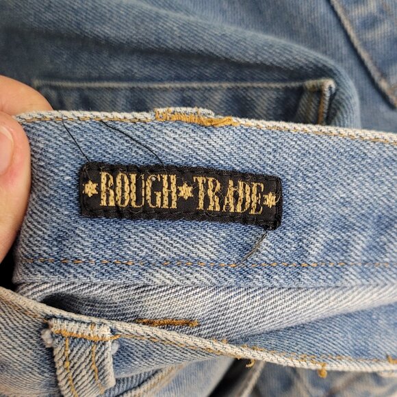 Rough Trade Vintage Blue 100% Cotton Pockets Flat Front Denim Short Unisex Sz 34 - Picture 7 of 12